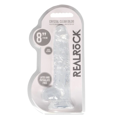 8 Inch/20 cm Realistic Dildo With Balls - Transparent