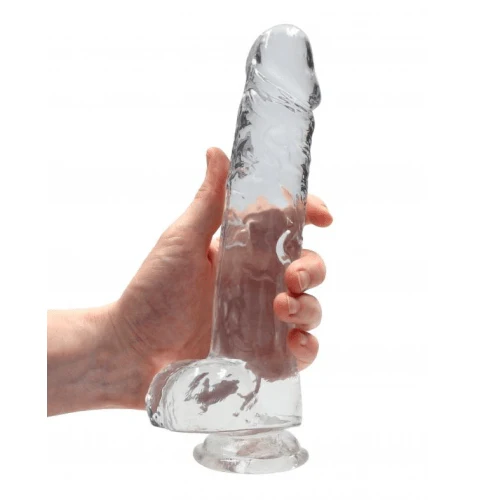 RealRock - Large Realistic 9inch Clear Dildo With Balls