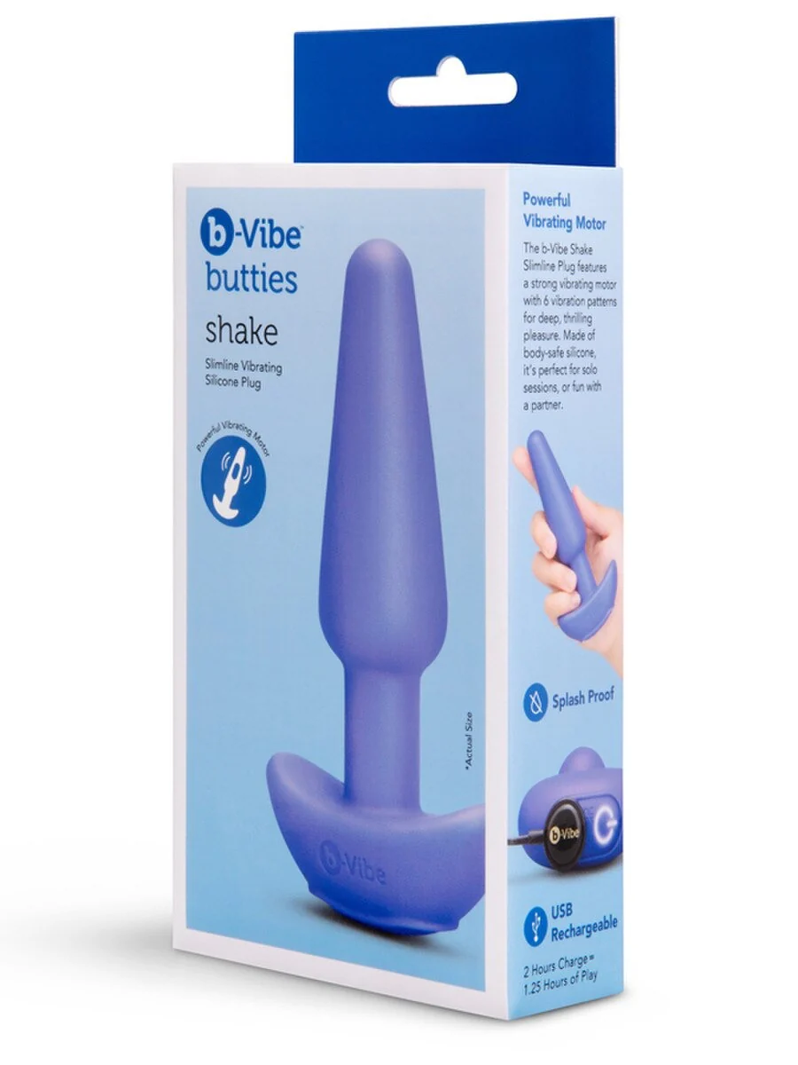 B-VIBE BUTTIES SHAKE SLIMLINE VIBRATING SILICONE PLUG - Image 2