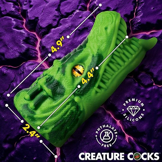 Creature Cocks Dragon Tamer Silicone Stroker - Green - Image 2