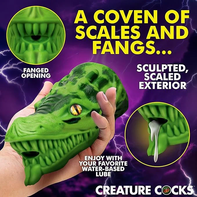 Creature Cocks Dragon Tamer Silicone Stroker - Green - Image 3