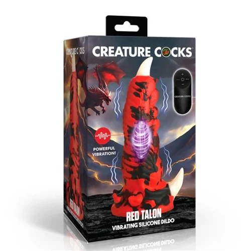 Creature Cocks Red Talon Vibrating Silicone Dildo