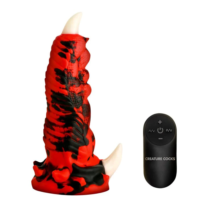 Creature Cocks Red Talon Vibrating Silicone Dildo - Image 2