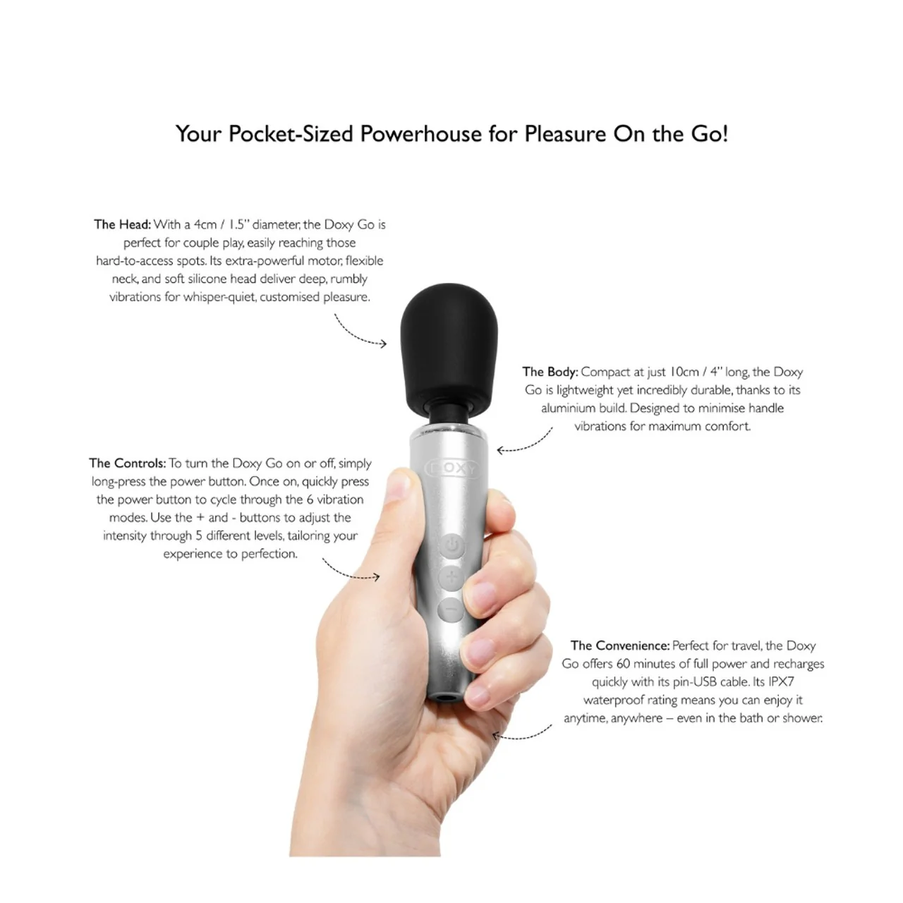 Doxy Go - Brushed Metal Wand - Image 3