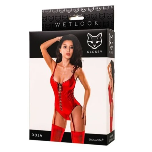 Glossy Doja Bodysuit Red