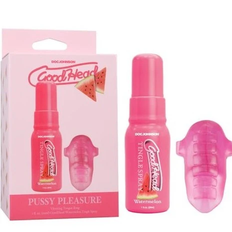 GoodHead Pussy Pleasure Party Kit - Watermelon Tingle Spray and Vibrating Tongue Ring