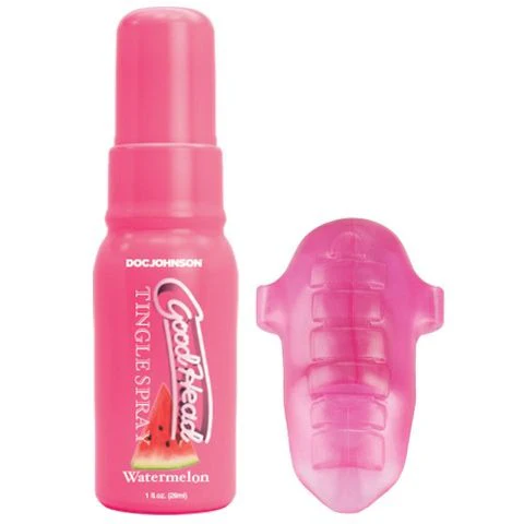 GoodHead Pussy Pleasure Party Kit - Watermelon Tingle Spray and Vibrating Tongue Ring - Image 2