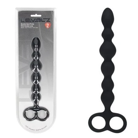 LEVELZ Beaded Silicone Anal Probe with Double Loop