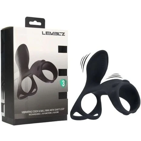LEVELZ Vibrating Cock & Ball Ring with Shaft Loop