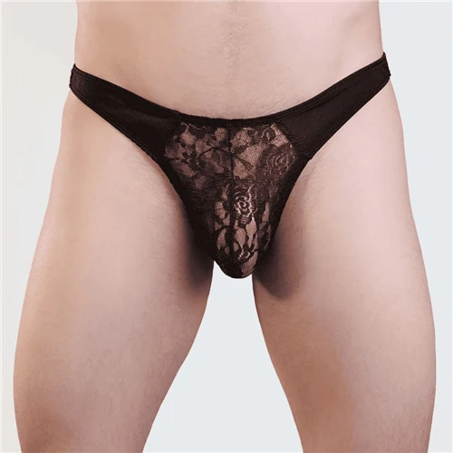Mens Lace Thong with Lycra Back - Image 2