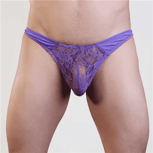 Mens Lace Thong with Lycra Back - Image 4