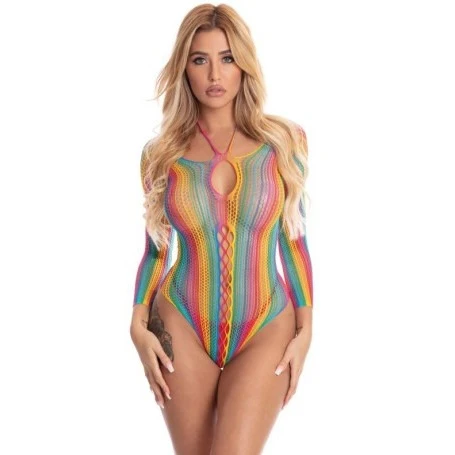 More Colour Long Sleeve Bodysuit Rainbow