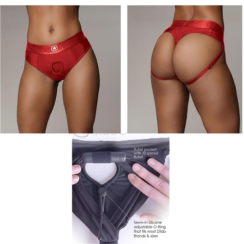 Ouch! – Vibrating Strap-On Thong with Removable Rear Straps – M/L