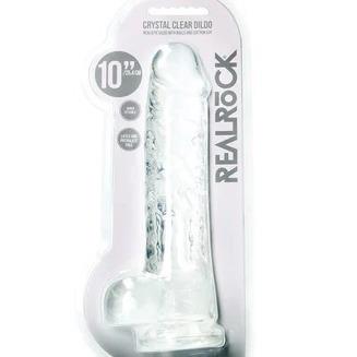 RealRock Crystal Clear Dildo 10inch- Pink, Blue, Purple, Clear and Green - Image 6
