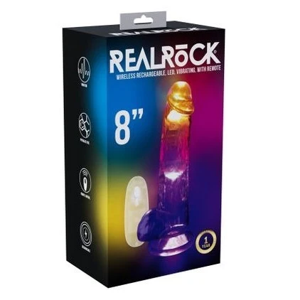 REALROCK With Balls Wireless Rechargeable LED Vibrating Dong - Image 4